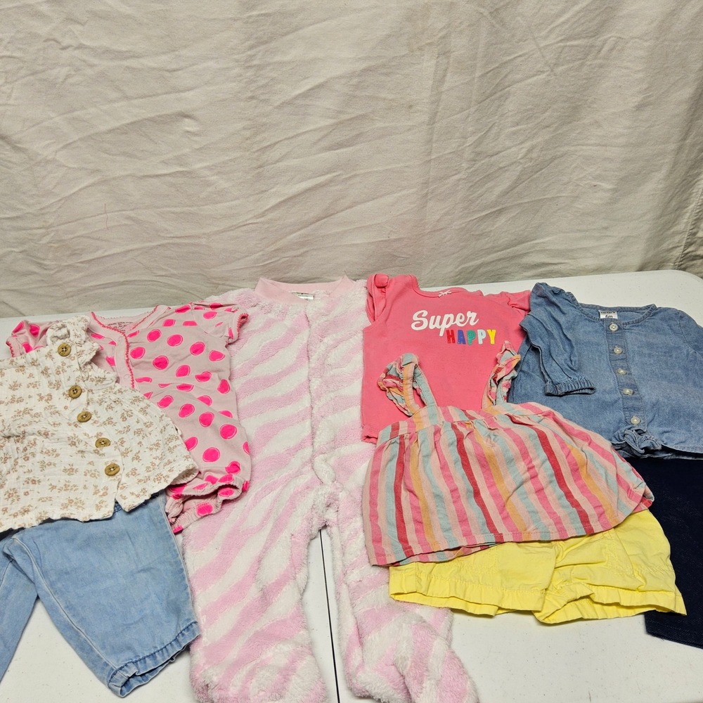 Baby Girl 6M Clothing Lot - Carter's, Rabbit & Bear, Okie Dokie - 9 Piece Bundle
